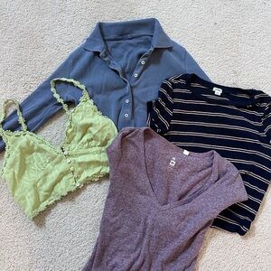 Bundle of 4 tops (john galt, pacsun, garage)